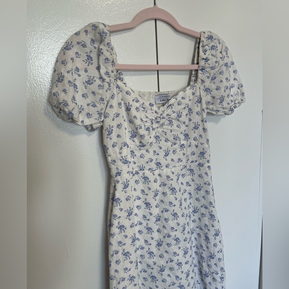 & Other Stories Puff Sleeve Linen Midi Dress – Size 4 - Picture 7 of 14